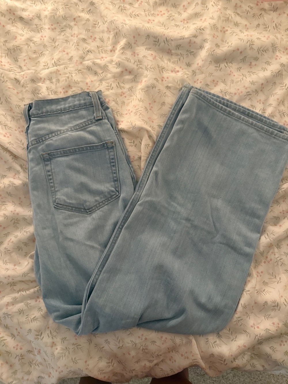 Light Blue Straight-Leg Pants